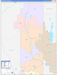 Pend OreilleCounty, WA Wall Map Color Cast Style 2024
